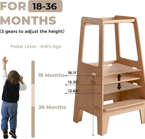 Bán buôn rắn gỗ tháp Montessori học tập có thể điều chỉnh học tập tháp gỗ nóng bán Toddler tháp Phân - Product Image 2