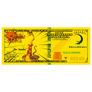 Billete de Banco Chapado en Oro Personalizado al por Mayor, Película de Dibujos Animados 'Bad Team', Artesanía Metálica, Regalo de Navidad para Niños - Product Image 3