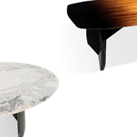 Mesa de Comedor Rectangular Grande de Madera Contrachapada con Acabado Brillante, Diseño Moderno Minimalista, Hecha a Mano, Duradera