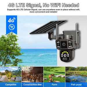 Yeni Tasarım IPC360 Çift Yönlü Sesli Kablosuz Video Kamera Dış Mekan Ev <span class=keywords><strong>3</strong></span> Lensli CMOS 4G Solar PTZ IP Geniş Açılı Bulut - Product Image 5