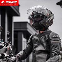 Casque de moto ouvert LS2 OF603 en fibre de carbone 3/4 avec double visière pour adultes, idéal pour les trajets quotidiens en moto électrique - Vente en gros