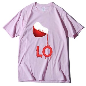 Camicia di coppia di cotone di alta qualità t-Shirt di san valentino abbinata t-Shirt personalizzata digitale allentata accogliente manica corta all'ingrosso - Product Image 4