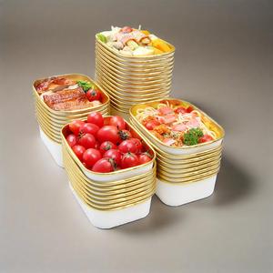 Bol en papier feuille d'or jetable Récipient de fast-food de qualité alimentaire Salade à emporter Bol d'emballage en papier kraft rapide - Product Image 3