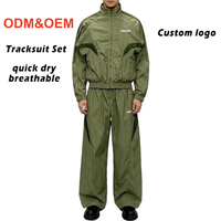 Survêtement de jogging streetwear surdimensionné léger et imperméable en nylon et polyester, personnalisable avec logo OEM pour hommes