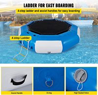 Grand trampoline gonflable géant flottant pour enfants, plate-forme de bain pour adultes, trampoline gonflable à l'élastique de mer, 6.5ft 10ft 13ft