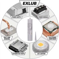 EXLUB 755 Adhésif thermique en silicone blanc - Colle conductrice de chaleur 1,0 W/mK pour module d'alimentation et assemblage d'éclairage LED