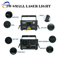 Projecteur laser d'animation RVB 5W pleine couleur DMX512 avec contrôle par téléphone portable pour fêtes, mariages, bars, discothèques, Noël et événements scéniques