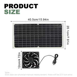Ventilador Solar Doble Resistente a la Intemperie con 1 Panel Solar de Silicio Monocristalino para Gallineros, Invernaderos, Cobertizos o Casas para Mascotas SPF08 - Product Image 3