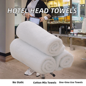 Serviettes jetables blanches à carreaux antistatiques tissées pour hôtels et maisons d'hôtes, idéales pour les salons de coiffure (couverture de tête) - Product Image 2