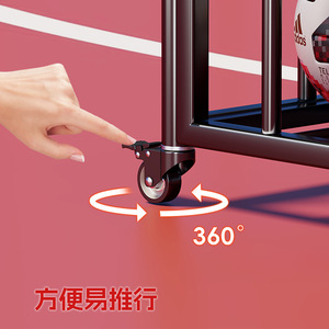 Chariot de rangement rectangulaire pour ballons de basketball Molten 7.17, organisateur de ballons mobile d'extérieur, type sur pied, écologique - Product Image 4