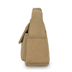 Customized Multi Pocket Travel Tote <b>Large</b> Capacity Washed Cotton <b>Canvas</b> Utility Vintage Messenger <b>Bag</b> for Commute Outdoor Travel - Product Image 4