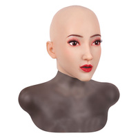 Masque facial féminin en silicone, masque de tête réaliste personnalisé pour fête d'Halloween, masque facial réaliste pour Drag Queen