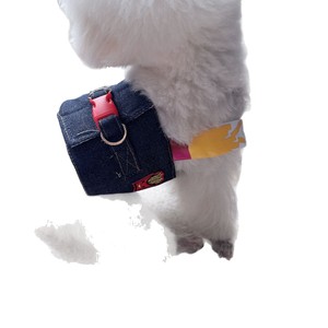Dog Vest Denim Chest Harness Adjustable Small Breed <b>Pet</b> Walking <b>Leash</b> For Dogs Cats Teddy Bear - Product Image 3