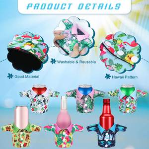 Fundas Enfriadoras de Latas de Navidad de 12 oz, Divertidas y Tropicales Hawaianas para Verano, Ideales para Cerveza, Fiestas Temáticas de Playa y Recuerdos - Product Image 4