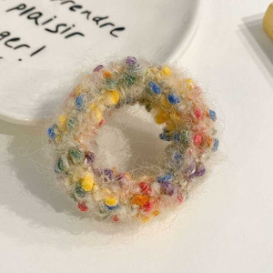 Trending stile coreano di lusso pastello nastro di peluche di pizzo Scrunchies vendita calda all'ingrosso accessori per capelli da donna - Product Image 1