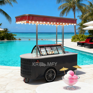 New Design Electric Coffee Ice Cream Fiberglass Tricycle Cart Brushless Motor Lithium Battery 50-60km Range for Mobile Food - Product Image 1