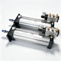 Cylindre à piston pneumatique avec capteur magnétique, corps en aluminium, automatisation industrielle, cylindre à double action
