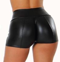 Short en cuir pour femmes, taille haute, pantalon chaud, short en cuir PU, Flexible, Club Sexy Disco