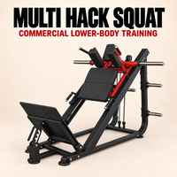 Machine à squats Hack avec plaque de repose-pieds et angles de dossier réglables pour l'entraînement de la force des quadriceps et des fessiers dans les salles de sport commerciales