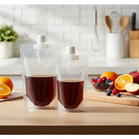 Emballage personnalisé en plastique pour jus et boissons, pochette à bec verseur transparente, sacs d'emballage en plastique pour boissons liquides et eau avec bec verseur