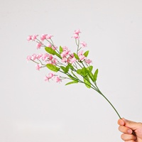 Bunga Buatan Sutra Buatan Tangan Forget Me Not 3 Cabang 47cm Batang Bunga Eropa Realistis Dekorasi Pernikahan
