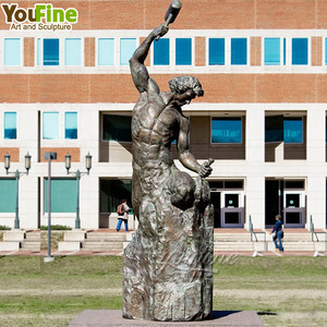 YOUFINE tamaño real famoso latón bronce hecho a sí mismo hombre estatua latón cuerpo constructor <span class=keywords><strong>escultura</strong></span> para decoración <span class=keywords><strong>de</strong></span> jardín al aire libre - Product Image 3