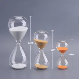 卸売透明ガラスカラフル砂時計砂時計砂タイマー5分30分60分砂時計