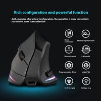Ratón Inalámbrico Vertical ZELOTES F-35C, Silencioso, RGB Programable, Ergonómico, Retroiluminado, Óptico, para Ordenador