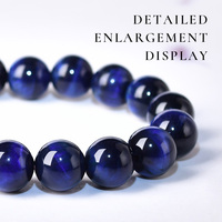 Bracelet en pierre œil de tigre bleue, bijoux fantaisie perlés bleus pour femmes et hommes, à porter au quotidien, cadeau de vacances, fournisseur en gros pour la vente au détail