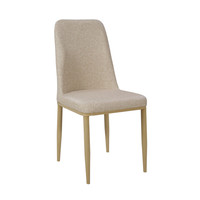 Chaise de salle à manger au design simple et moderne avec assise en cuir synthétique et pieds arrière en métal