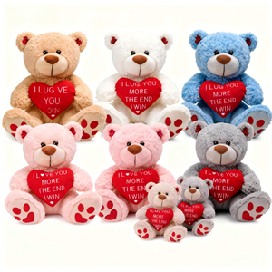 دمى دببة لطيفة ناعمة محشوة بالقطن PP فائقة النعومة لتخفيف التوتر، متوفرة بأحجام 10 و15 و20 بوصة، ألعاب قطيفة للكبار بالجملة - Product Image 1