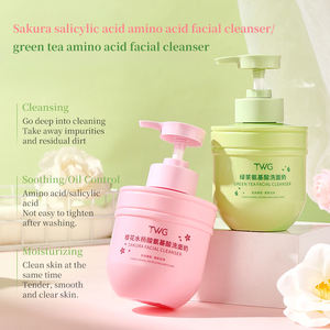 Limpiador Facial de Ácido Salicílico y Aminoácidos <span class=keywords><strong>Sakura</strong></span> de 300 ml de Fábrica OEM TWG, Control de Grasa, Limpiador Facial Calmante de Té Verde y Aminoácidos - Product Image 4