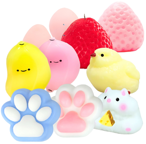 Ensemble de jouets anti-stress Taba Squishy Patte de chat, en forme de sandwich et de biscuit, extensibles, souples, collants, unisexe, à partir de 14 ans - Product Image 1