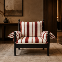 Fauteuil inclinable d'appoint style nordique Wabi-Sabi, chaise de loisirs moderne en bois massif rembourrée pour salon et mobilier de maison