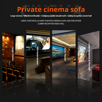 Canapé inclinable de cinéma VIP commercial avec fonction massage, éclairage d'ambiance LED, fauteuil de cinéma privé pour salle multimédia de villa