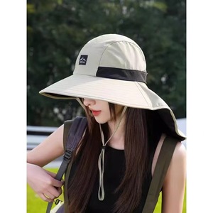 Boserlin Bucket Hat Wide Brim UV Protection Sun Hat Neck Protector Breathable Outdoor Adult Hat - Product Image 3