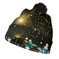 Gorros de Navidad de lana con pompón y logotipo personalizado al por mayor, gorros de Papá Noel unisex para niños, gorros de fiesta de poliéster, forro polar suave y grueso