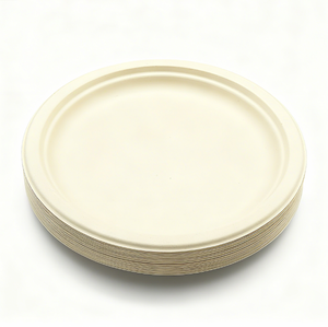 Cao cấp phân hủy sinh học dùng một lần bã mía bột giấy tấm 6/7/9/10/12 inch tự nhiên/Trắng bã mía bữa ăn tấm cho Take-out dịch vụ - Product Image 1