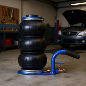 Cric pneumatique triple sac 3 tonnes à poignée courte pour réparation de voitures, SUV, camionnettes et garages - Product Image 2