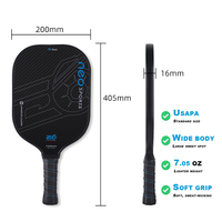 Raquette de pickleball en fibre de carbone personnalisée, professionnelle, légère, 14 mm, avec balles de pickleball