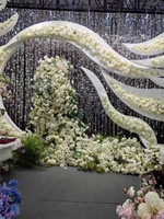 Décoration de Luxe Personnalisée pour Mariage, Scène d'Événement, Structure en Fer, Décoration de Fond de Plafond, Arche en Acrylique Fleurie