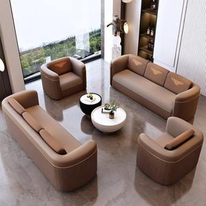 Ensemble de canapés de bureau modernes, éponge haute densité, fabrication soignée, motifs artistiques, mobilier de réception - Product Image 3