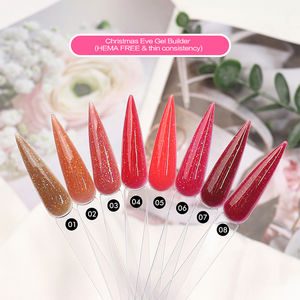 Gel Constructor de Uñas sin HEMA para Nochebuena, Lentejuelas Negras, Extensión de Uñas, Gel Brillante Rojo, Gel Constructor Autonivelante, Uñas Navideñas Verdes - Product Image 5