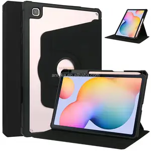 360 Rotabel Case for Samsung Galaxy Tab S6 Lite 10.4 Inch SM-P610 P613 P615 P619 with Pencil Holder Transparent Cover Funda