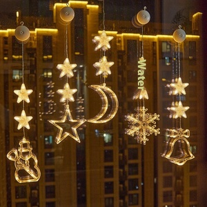 DAMAI Christmas Decorations Lights Christmas LED Hanging Window String with <b>Suction</b> <b>Cup</b> Battery Operated for Xmas Indoor Decor - Product Image 4