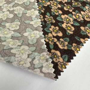 قماش مخملي للفساتين مزين من الصوف المدبوغ المصقول والبوليستر 160gsm نسيج مخملي صغير مطبوع عليه زهور - Product Image 4