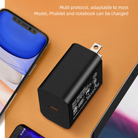 Adaptador de Corriente USB-C Shenzhen Lvxiangyuan UL FCC CUL DOE Nivel VI NRCAN, Cargador Rápido de Pared Tipo C PD20W con Enchufe Estadounidense para Teléfono Móvil