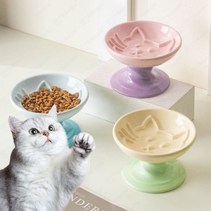 Popular Newest Product <b>Ceramic</b> Eco-Friendly Anti-Spill Slow Food Pet Cat Bowl - Product Image 1