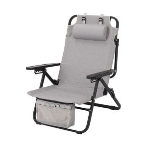 Outdoor Furniture Comfortable Luxury Adjustment Backrest Low Lounge Chair Camping Chair Bed With Tactical Armrest - Product Image 5