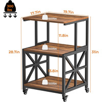 Support d'imprimante avec étagère de rangement, chariot d'imprimante roulant avec roulettes, presse à chaud, imprimante 3D, chariot à micro-ondes à 3 niveaux, îlot de cuisine